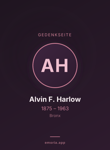 Gedenkportrait von Alvin F. Harlow