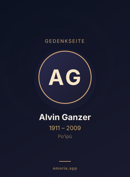Gedenkportrait von Alvin Ganzer
