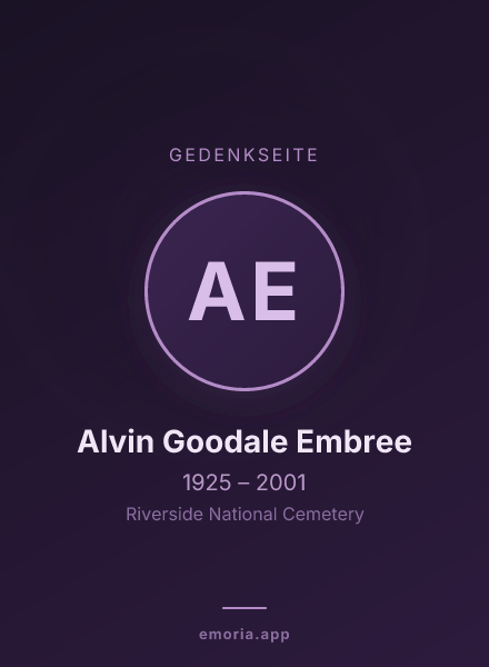 Gedenkportrait von Alvin Goodale Embree