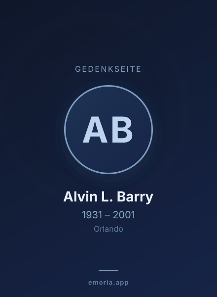 Gedenkportrait von Alvin L. Barry