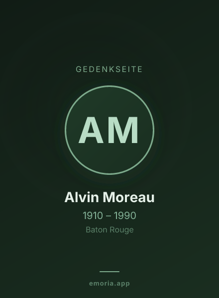 Gedenkportrait von Alvin Moreau