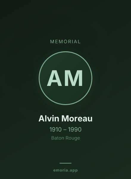 Memorial portrait of Alvin Moreau