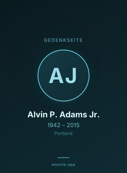 Gedenkportrait von Alvin P. Adams Jr.