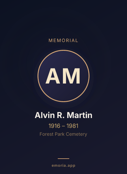 Memorial portrait of Alvin R. Martin