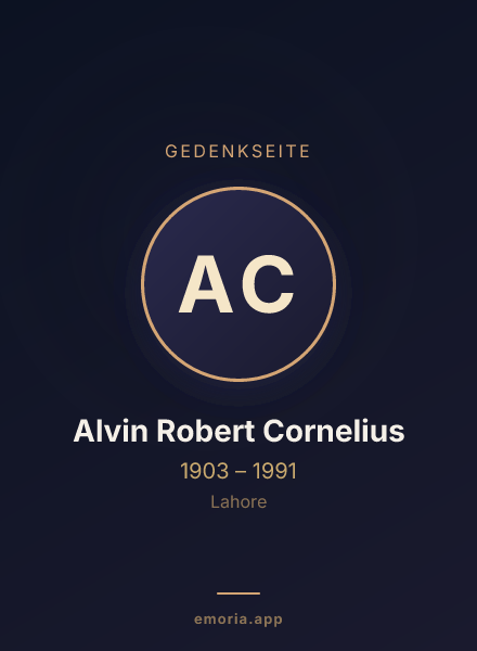 Gedenkportrait von Alvin Robert Cornelius