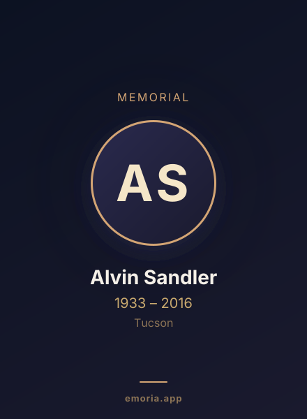 Memorial portrait of Alvin Sandler