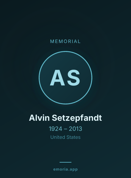 Memorial portrait of Alvin Setzepfandt