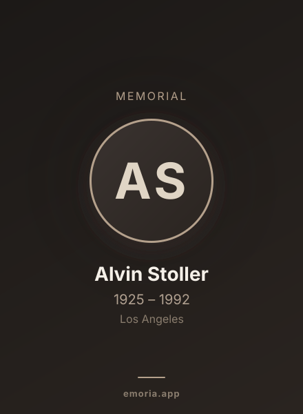 Memorial portrait of Alvin Stoller