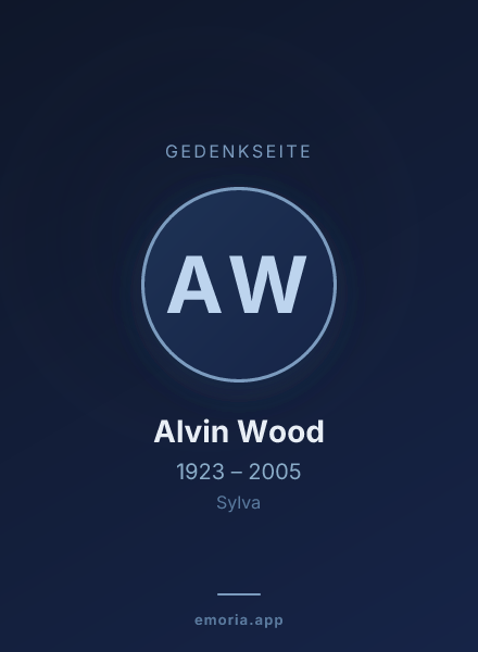 Gedenkportrait von Alvin Wood