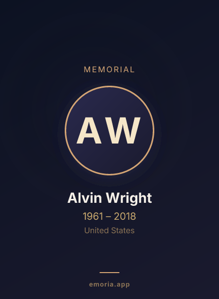 Memorial portrait of Alvin Wright