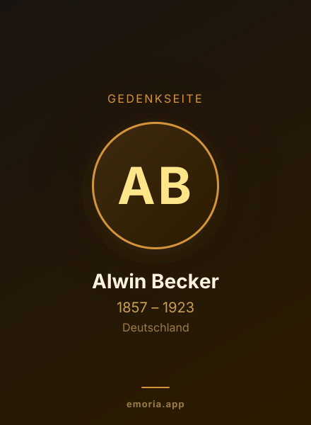 Gedenkportrait von Alwin Becker