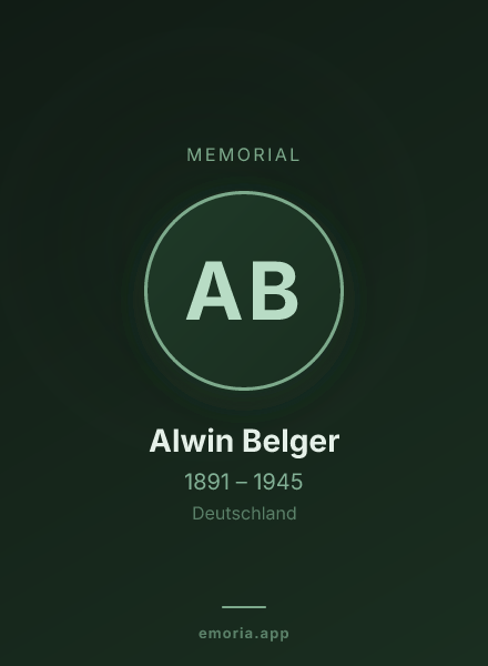 Memorial portrait of Alwin Belger
