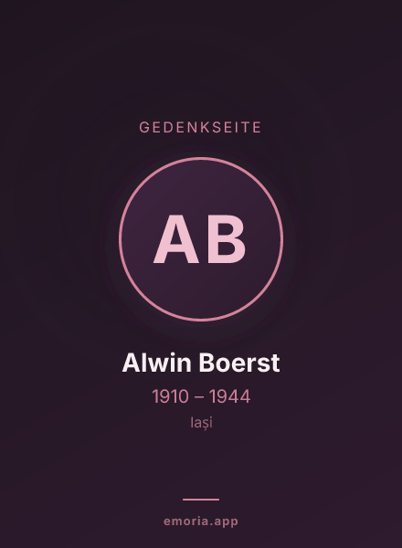 Gedenkportrait von Alwin Boerst