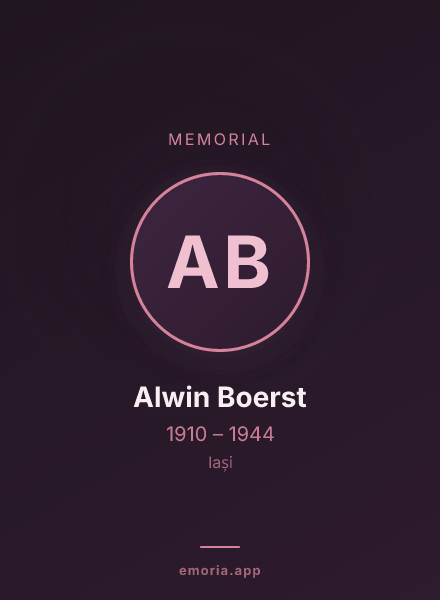 Memorial portrait of Alwin Boerst