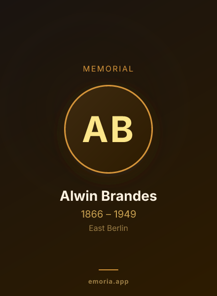 Memorial portrait of Alwin Brandes