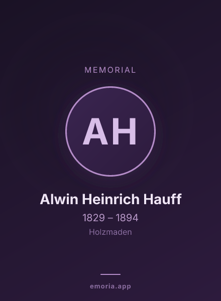 Memorial portrait of Alwin Heinrich Hauff