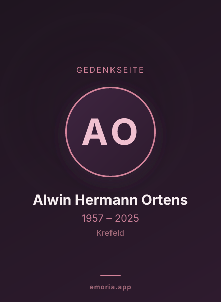 Gedenkportrait von Alwin Hermann Ortens