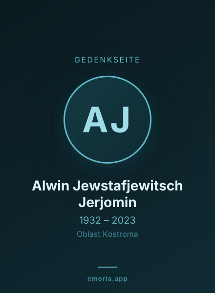 Gedenkportrait von Alwin Jewstafjewitsch Jerjomin