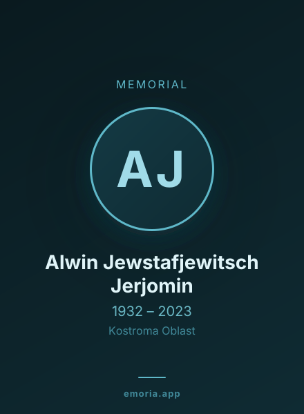 Memorial portrait of Alwin Jewstafjewitsch Jerjomin