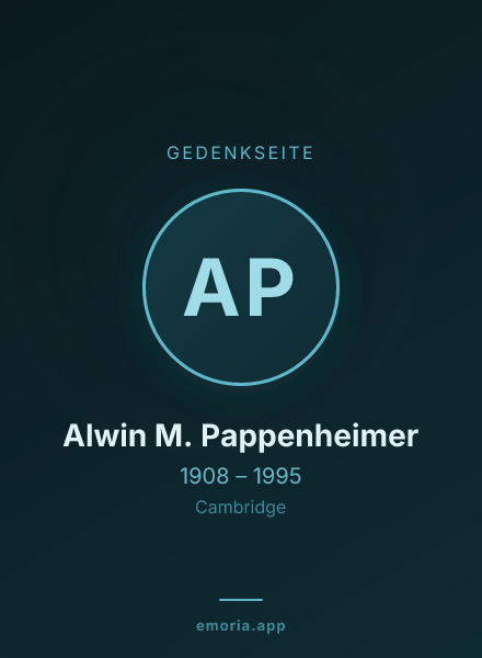 Gedenkportrait von Alwin M. Pappenheimer