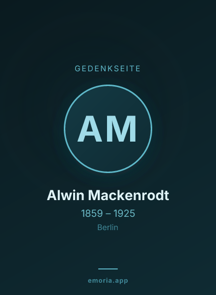 Gedenkportrait von Alwin Mackenrodt