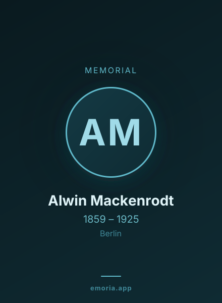 Memorial portrait of Alwin Mackenrodt