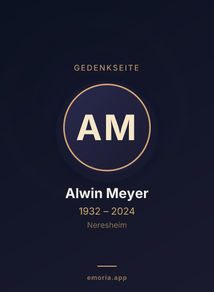 Gedenkportrait von Alwin Meyer