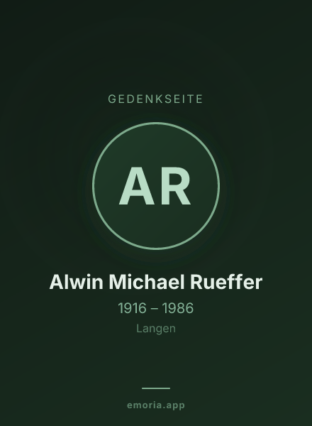 Gedenkportrait von Alwin Michael Rueffer