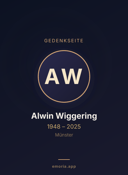 Gedenkportrait von Alwin Wiggering