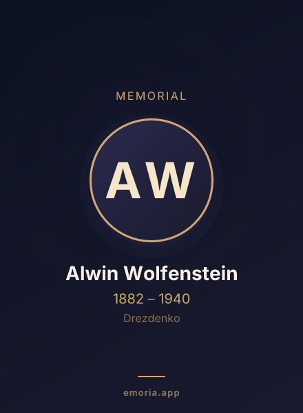 Memorial portrait of Alwin Wolfenstein