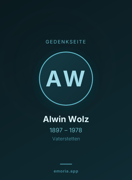 Gedenkportrait von Alwin Wolz
