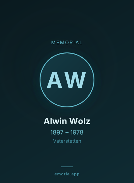 Memorial portrait of Alwin Wolz
