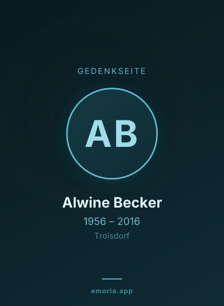 Gedenkportrait von Alwine Becker