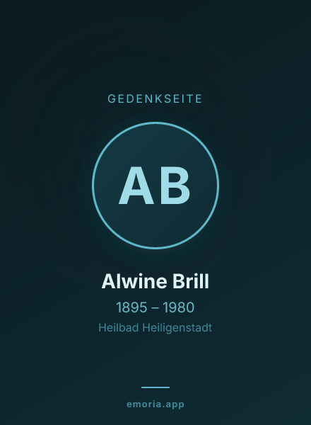 Gedenkportrait von Alwine Brill