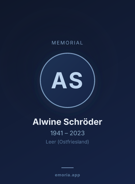 Memorial portrait of Alwine Schröder