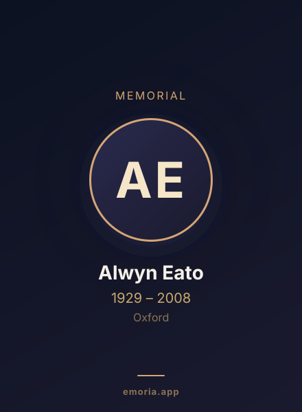 Memorial portrait of Alwyn Eato