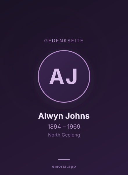 Gedenkportrait von Alwyn Johns