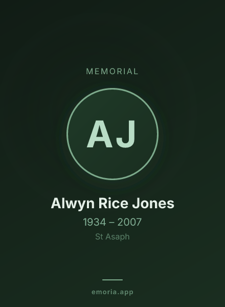 Memorial portrait of Alwyn Rice Jones
