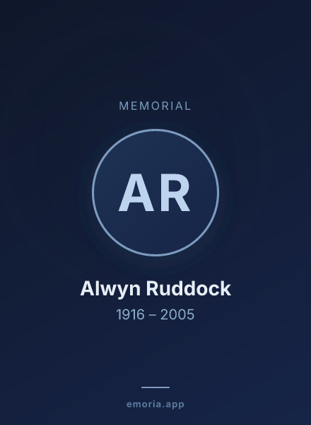 Memorial portrait of Alwyn Ruddock