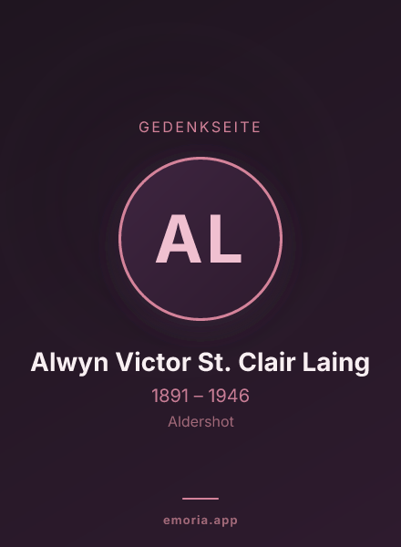 Gedenkportrait von Alwyn Victor St. Clair Laing