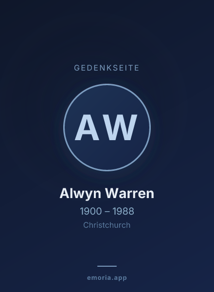 Gedenkportrait von Alwyn Warren