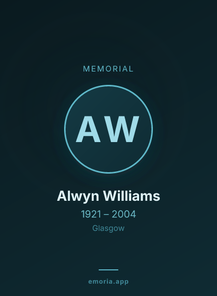 Memorial portrait of Alwyn Williams