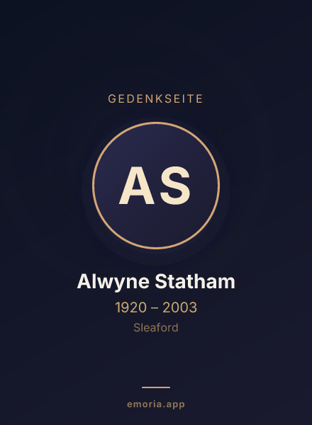 Gedenkportrait von Alwyne Statham