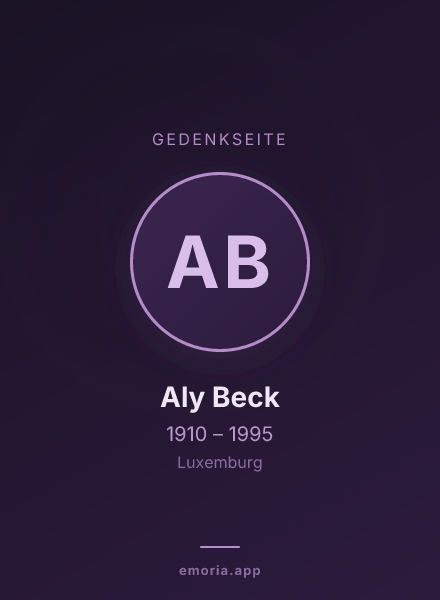 Gedenkportrait von Aly Beck