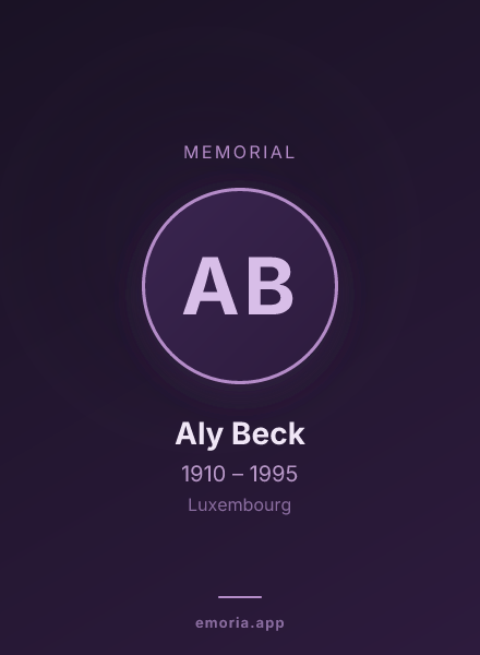 Memorial portrait of Aly Beck
