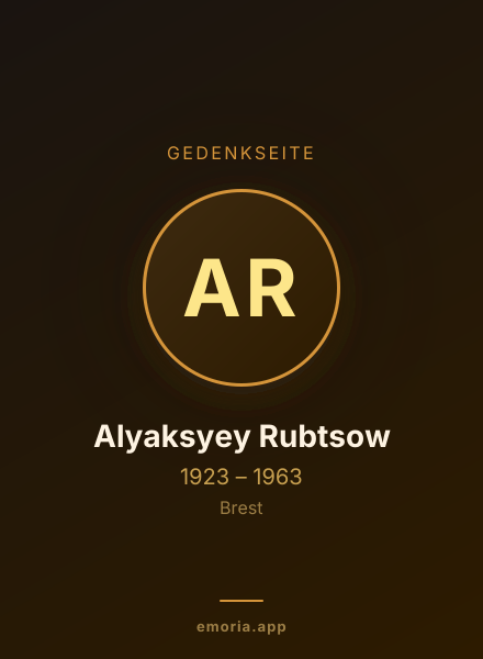 Gedenkportrait von Alyaksyey Rubtsow