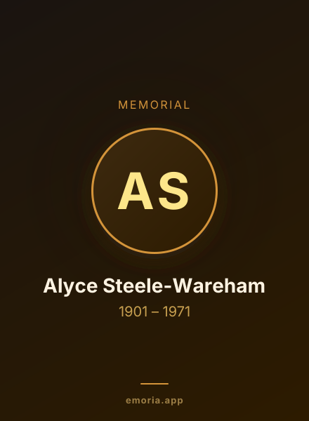 Memorial portrait of Alyce Steele-Wareham