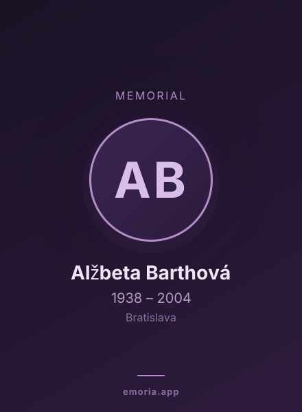 Memorial portrait of Alžbeta Barthová