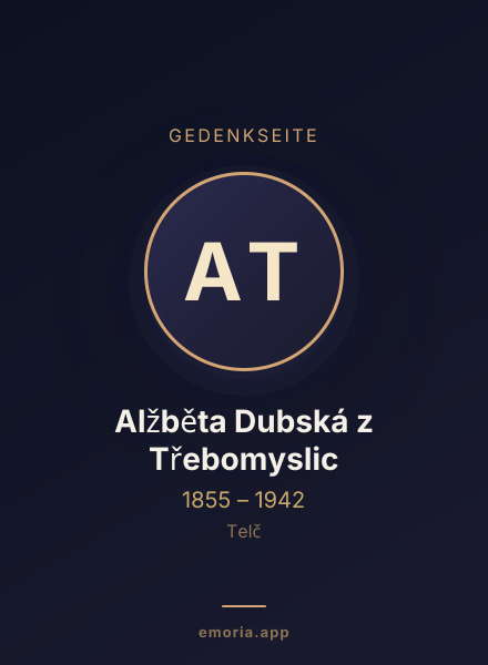 Gedenkportrait von Alžběta Dubská z Třebomyslic