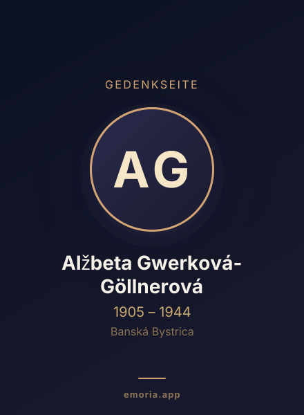 Gedenkportrait von Alžbeta Gwerková-Göllnerová